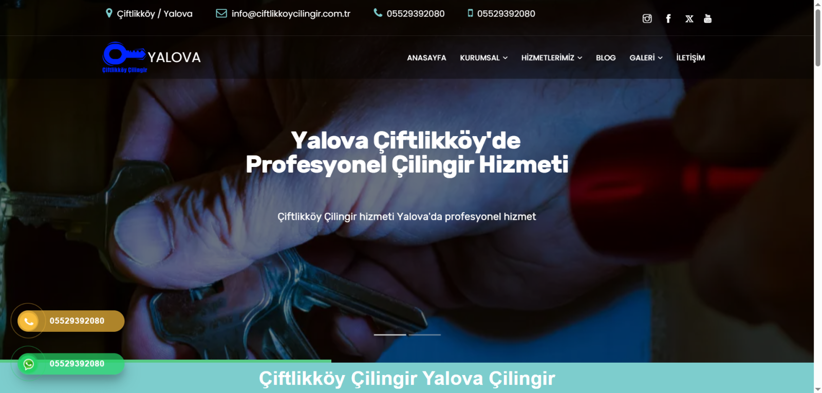 Yalova Çiftlikköy Çilingir Web Tasarımı