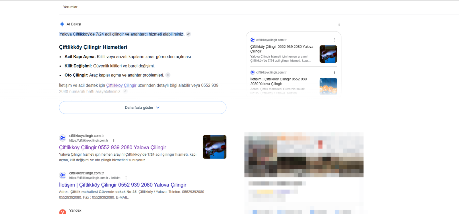 Yalova Çiftlikköy Çilingir Web Tasarımı galeri